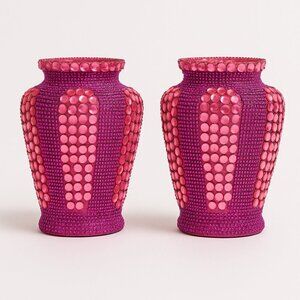 Set of 2 Handmade Pink Rhinestone Vases – Sparkling Glam Home Décor